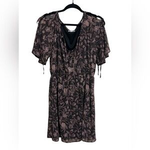 Maurices Floral Black, Purple and Pink Dress